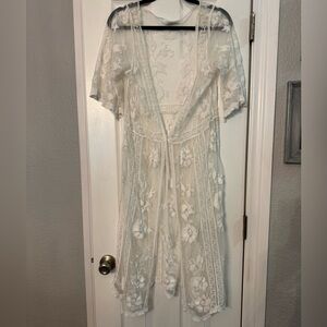 Amaryllis Sheer Lace Kimono
